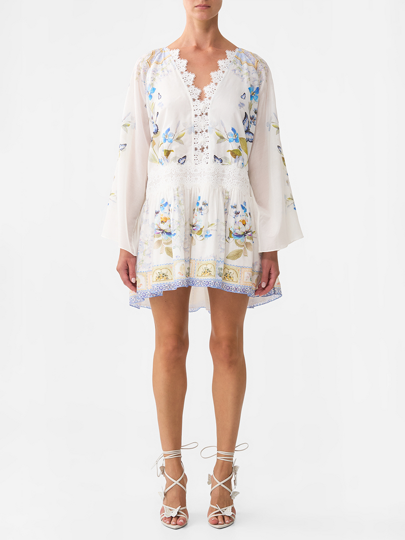 Botanical Blends Dropped Shoulder Long Sleeve Dress