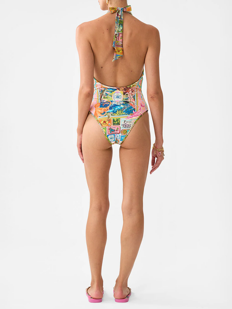 Salty Splendor Reversible Halter One Piece