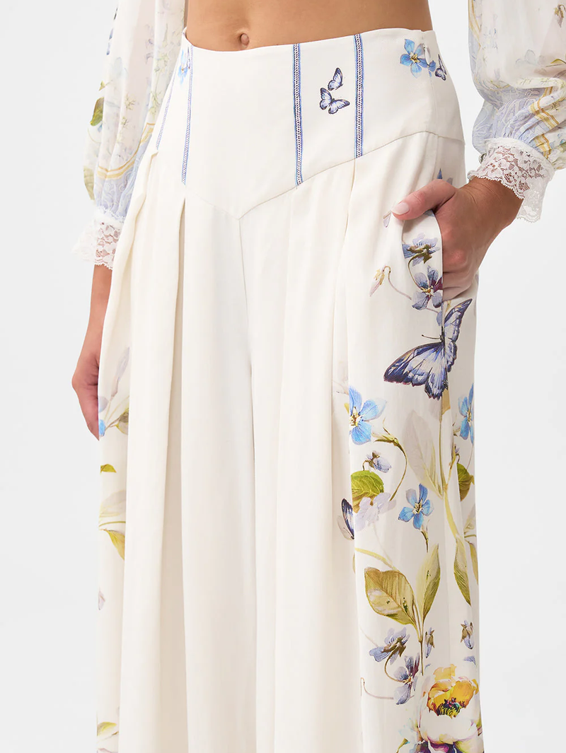 Botanical Ballads Corset Waist Wide Leg Pant