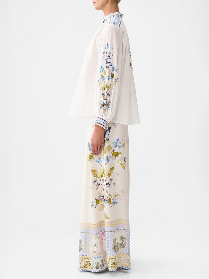 Botanical Ballads High Neck Button Through Blouse