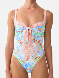 Topkapi Pop Sweetheart Neck One Piece With Tie Front