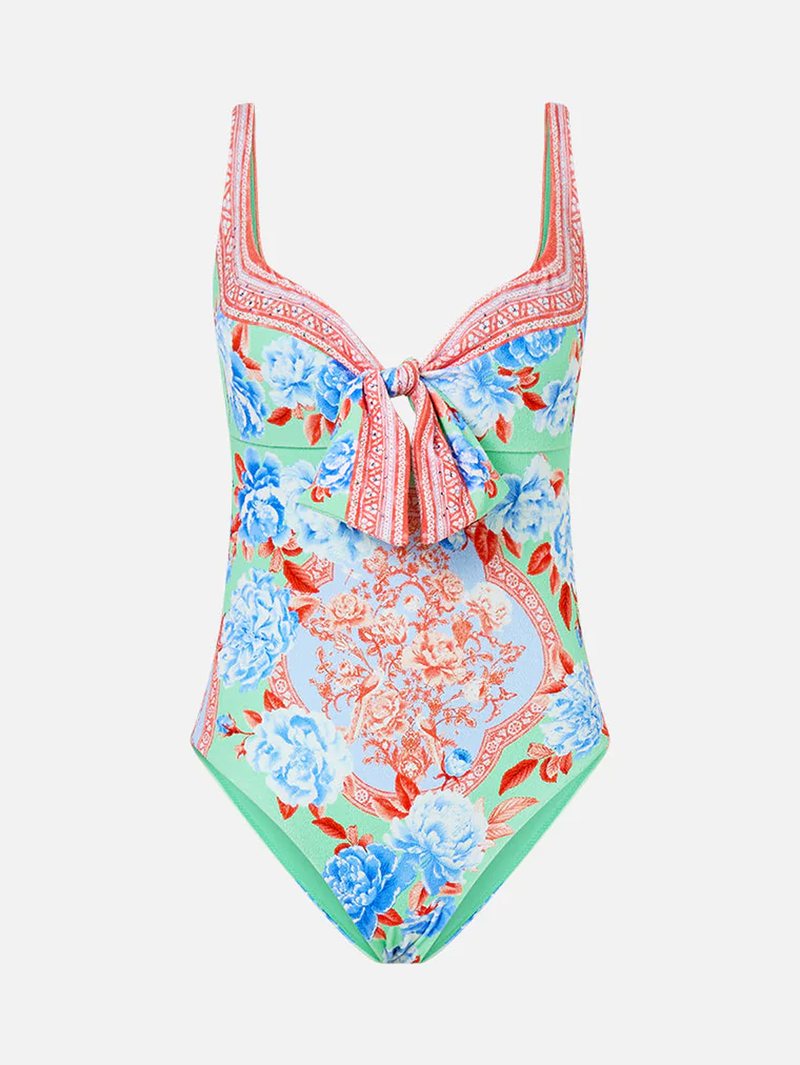 Topkapi Pop Sweetheart Neck One Piece With Tie Front