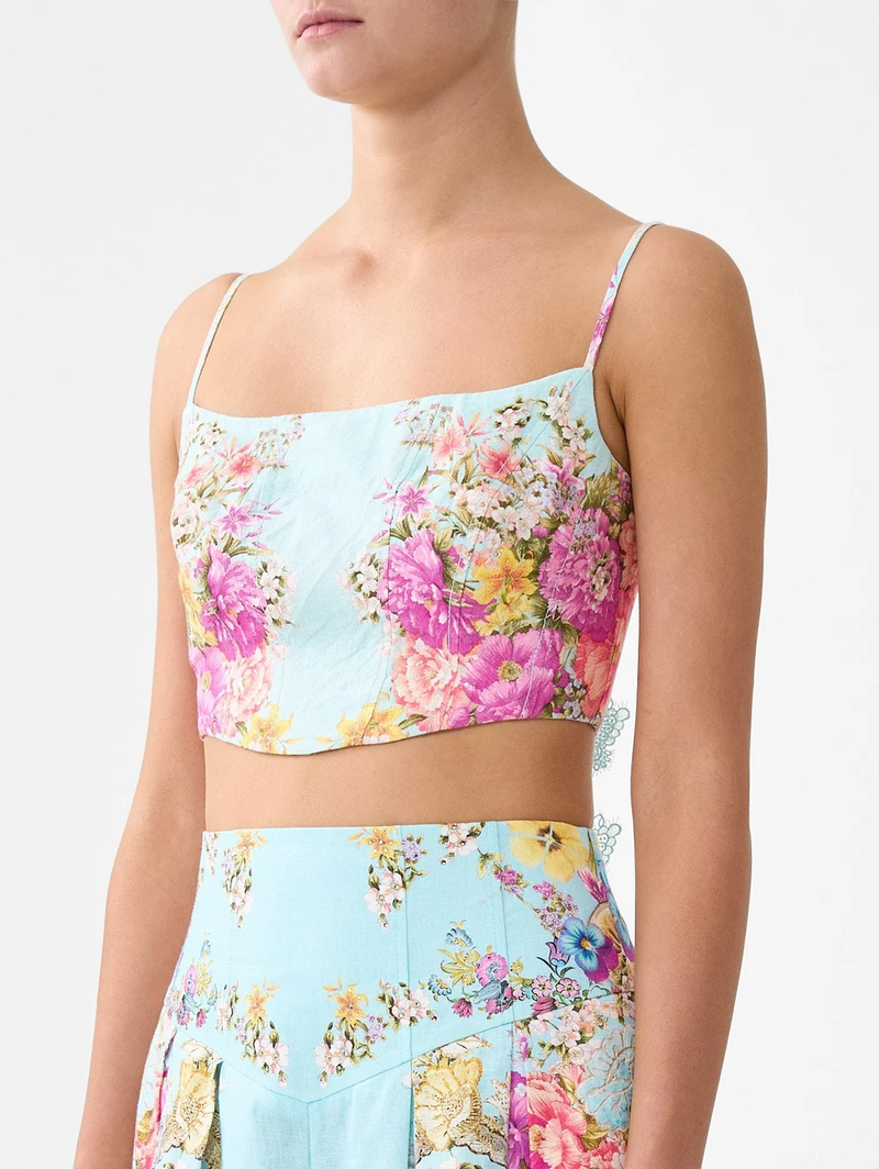 Bazaar Blooms Corset Crop Top
