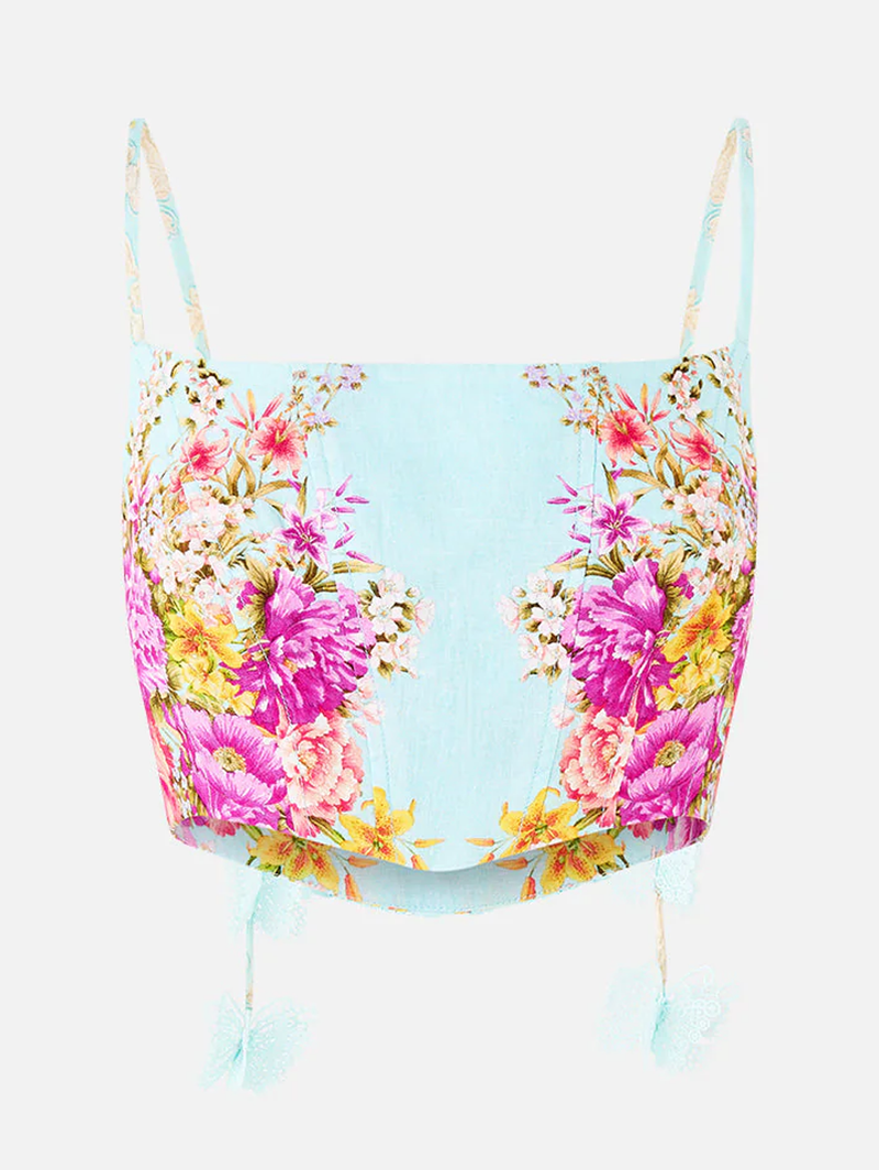 Bazaar Blooms Corset Crop Top
