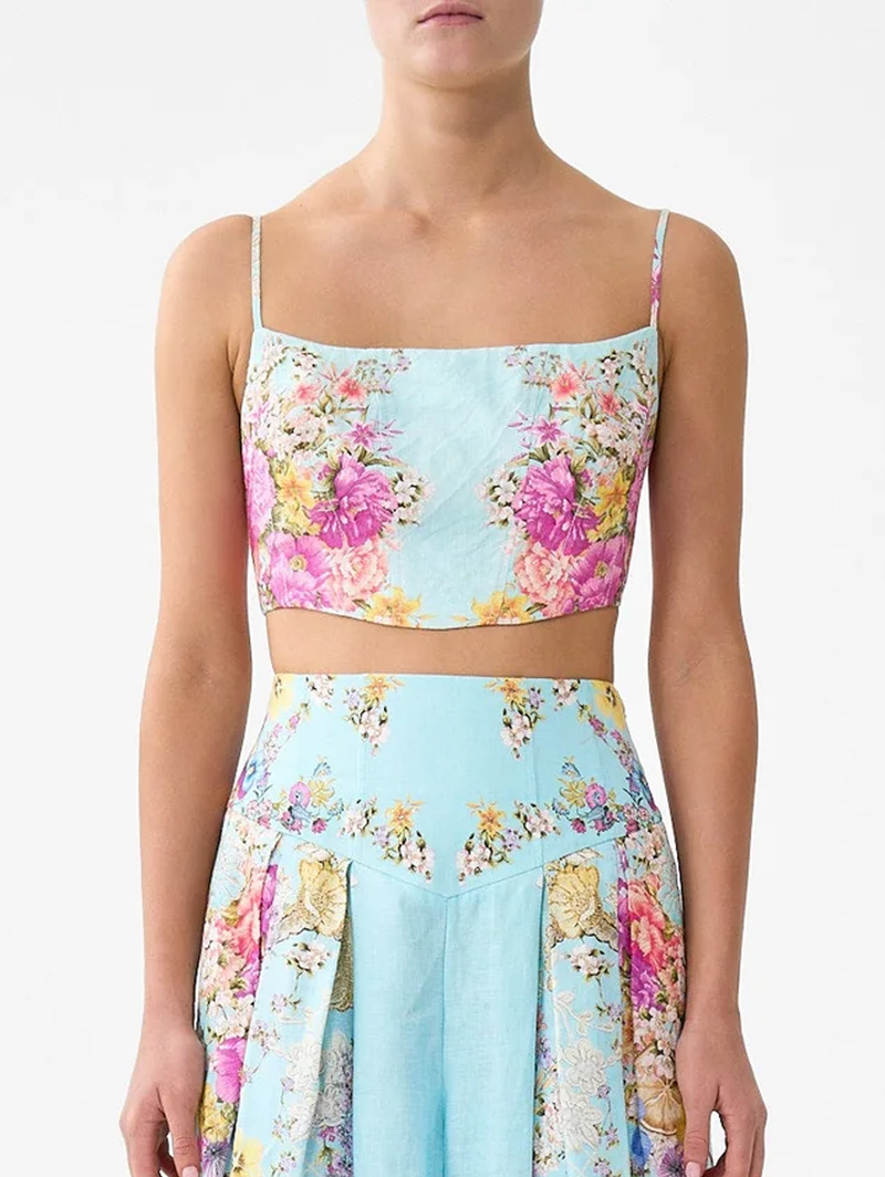 Bazaar Blooms Corset Crop Top