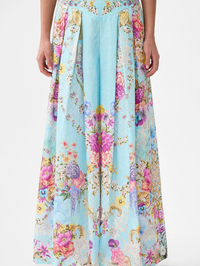 Bazaar Blooms Corset Waist Wide-Leg Pant