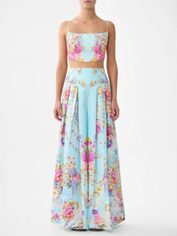 Bazaar Blooms Corset Waist Wide-Leg Pant