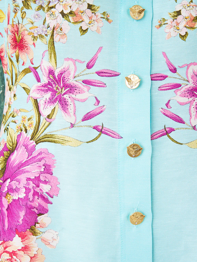 Bazaar Blooms Lace Sleeve Mini Dress