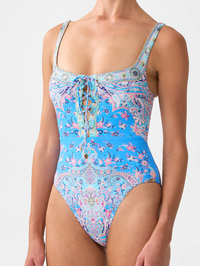 Footsteps In Folklore Lace Up One Piece
