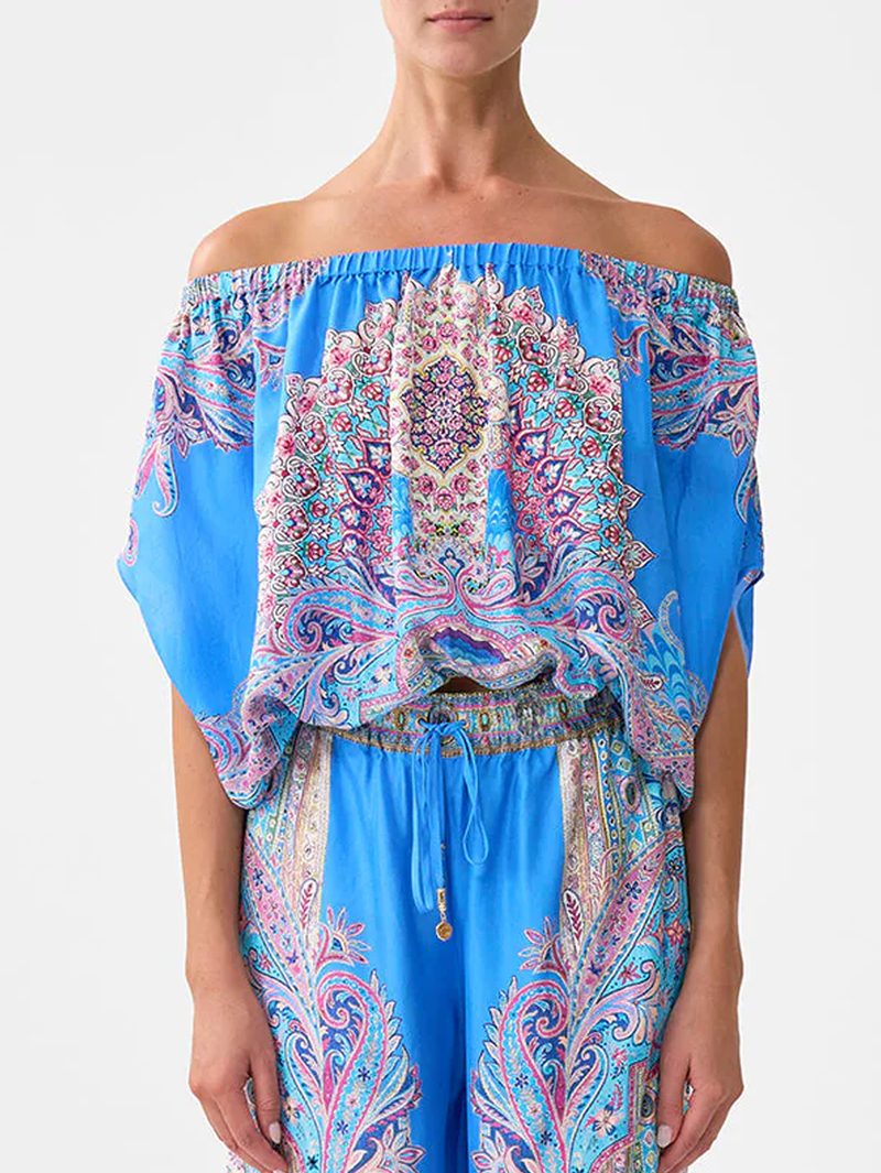 Footsteps In Folklore Off Shoulder Elastic Top