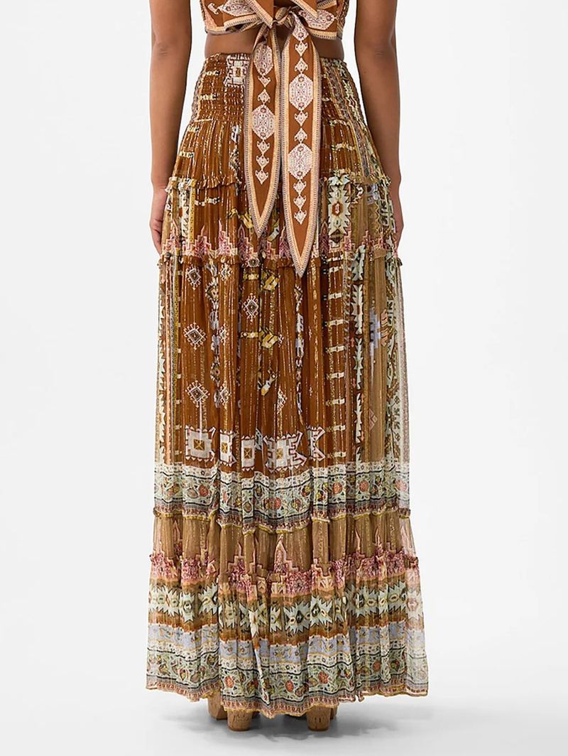 Fabric Of Time 4 Tiered Gathered Skirt