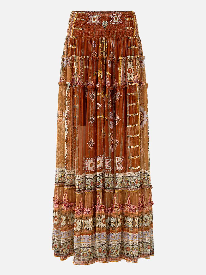 Fabric Of Time 4 Tiered Gathered Skirt