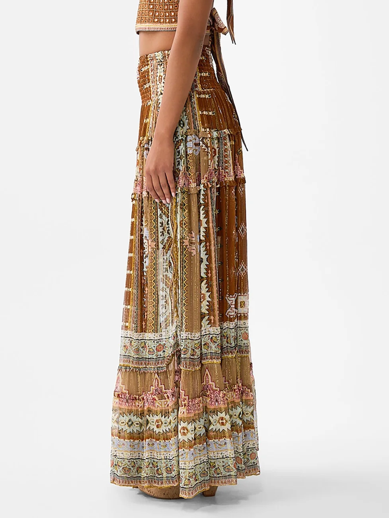 Fabric Of Time 4 Tiered Gathered Skirt