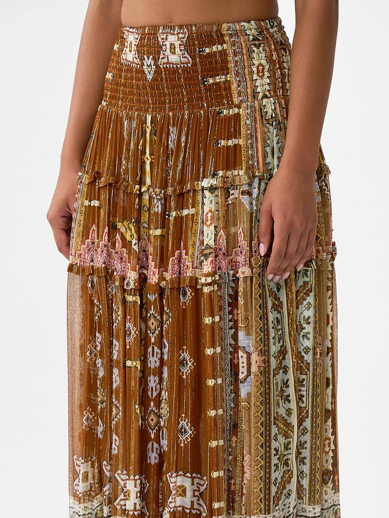 Fabric Of Time 4 Tiered Gathered Skirt