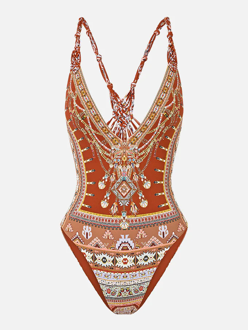 Fabric Of Time V Neck One Piece