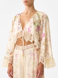 Adorned in Aranjuez Crop Ruffle Top