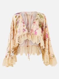 Adorned in Aranjuez Crop Ruffle Top