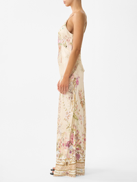 Adorned in Aranjuez V-Neck Full Length Bias Slip Dress