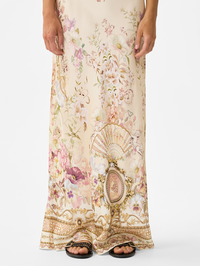 Adorned in Aranjuez V-Neck Full Length Bias Slip Dress