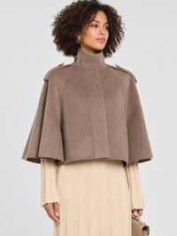 Yara Cape Jacket in Mushroom Melange