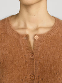 The Cashmere Airy Teddy Cardi in Camel