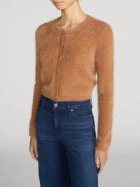 The Cashmere Airy Teddy Cardi in Camel