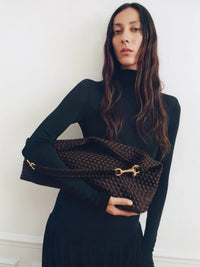 Porto Medium Half Moon Bag In Chocolate