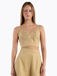 CHRISTY LYNN Feyre Cotton Canvas Top in KHAKI – Image 1