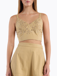 CHRISTY LYNN Feyre Cotton Canvas Top in KHAKI – Image 4