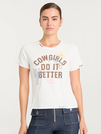 Bespoke Cowgirls Do It Better Shrunken Tee by CINQ A SEPT-WHITE-AMY Atelier