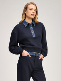 CINQ A SEPT Corenna Pullover in Navy/ruisseau – Image 7