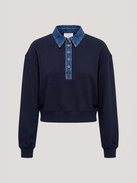 CINQ A SEPT Corenna Pullover in Navy/ruisseau – Image 8