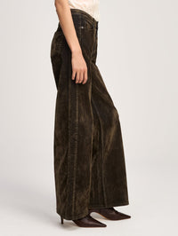 CINQ A SEPT Flocked Betsy Jeans in Dark Olive – Image 4