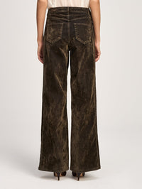 CINQ A SEPT Flocked Betsy Jeans in Dark Olive – Image 5