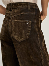 CINQ A SEPT Flocked Betsy Jeans in Dark Olive – Image 6