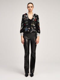 CINQ A SEPT Greatest Hits Hooded Le Petit Khloe Jacket in Black/heather Grey – Image 1