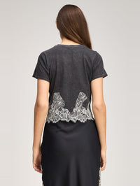 CINQ A SEPT JADORE ENCORE TEE IN WASHED BLACK/IVORY – Image 5