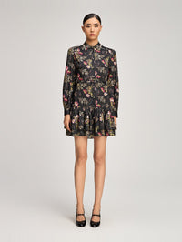 CINQ A SEPT Love Letter Floral Emilienne Dress in Black Multi – Image 1