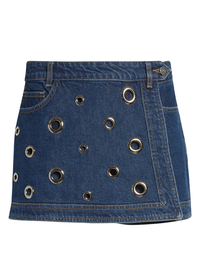 Marcia Rivet Detail Denim Skort by CINQ A SEPT - View 6