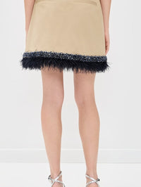 CINQ A SEPT Marie Skirt in KHAKI/NAVY – Image 3
