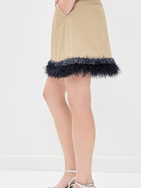 CINQ A SEPT Marie Skirt in KHAKI/NAVY – Image 4