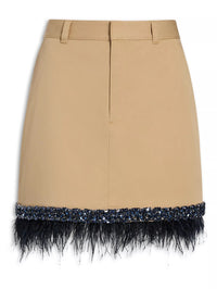 CINQ A SEPT Marie Skirt in KHAKI/NAVY – Image 6