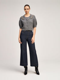 CINQ A SEPT Millicent Cardigan in Heather Grey – Image 1