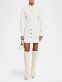 Nolwenn Drop-Shoulder Mini-Shirtdress by CINQ A SEPT-IVORY-AMY Atelier