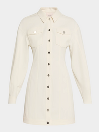 Nolwenn Drop-Shoulder Mini-Shirtdress by CINQ A SEPT - View 6