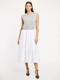 Parker Midi Dress by CINQ A SEPT-HEATHER GREY/WHITE-AMY Atelier