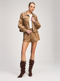 CINQ A SEPT RHINESTONE CHAIN ADMAI JACKET IN BROWN SANDSTONE in BROWN SANDSTONE – Image 6