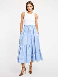 Robyn Sleeveless Midi Dress by CINQ A SEPT-WHITE/BLUE MULTI-AMY Atelier