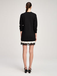 CINQ A SEPT Simona Dress in Black/ivory – Image 4