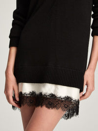 CINQ A SEPT Simona Dress in Black/ivory – Image 8